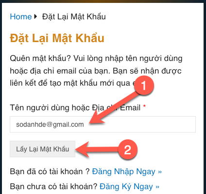 Lấy Lại Mật Khẩu tài khoản Hội Cá Độ